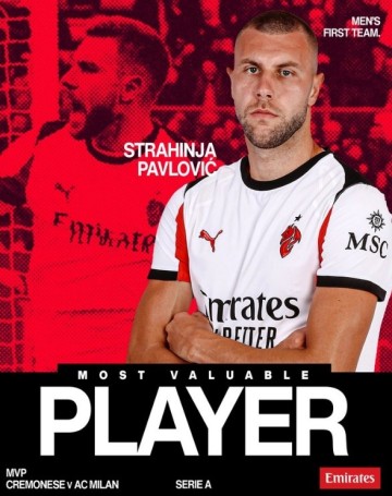 半岛体育APP-攻防俱佳！AC米兰官方：帕夫洛维奇当选本轮意甲队内最佳球员